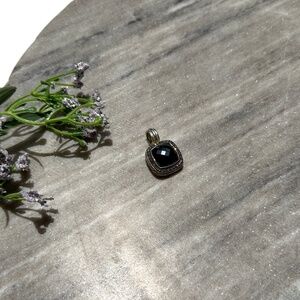 Authentic David Yurman Albion Hematite Diamond Sterling Silver Enhancer Pendant